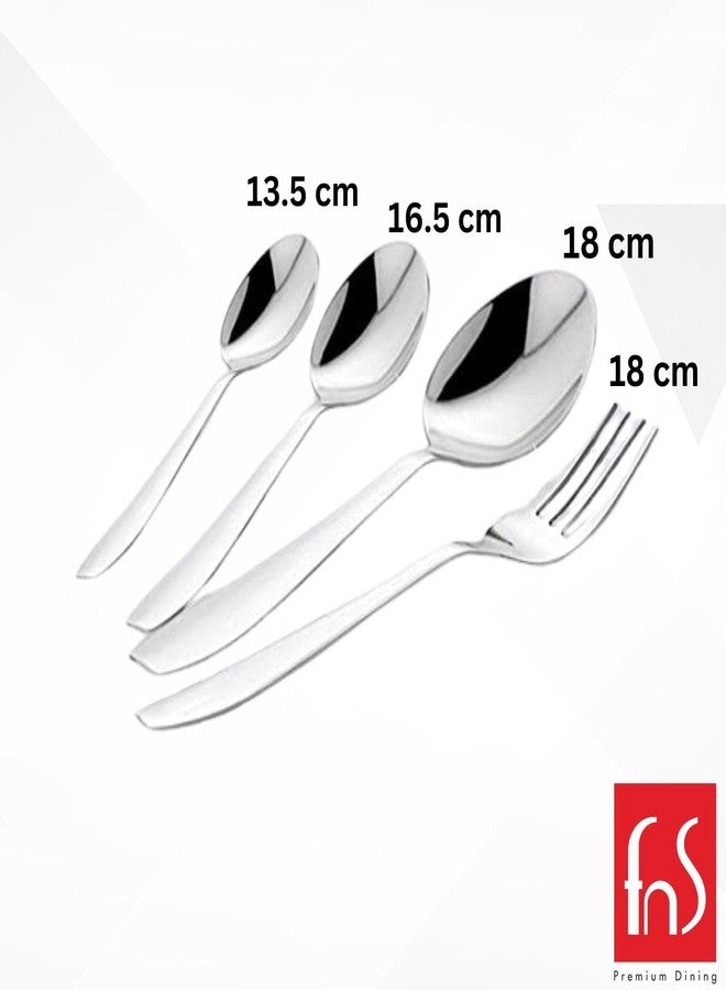 FNS Montavo by FnS Rio 24 Pcs Cutlery Set with Hanging Stand (6 Dinner Spoon, 6 Dinner Fork, 6 Teaspoon, 6 Baby Spoon & 1 Stand) - Image 4